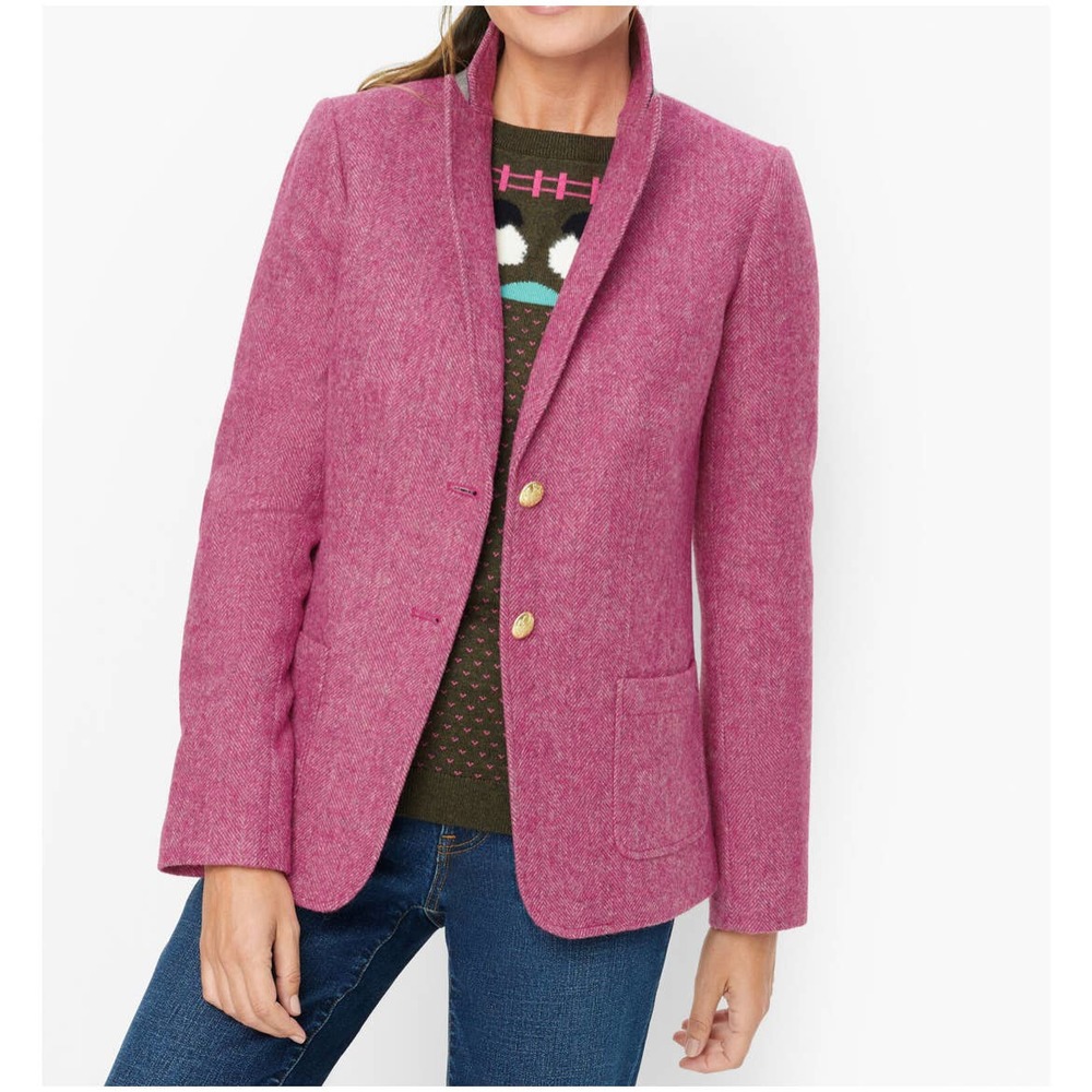 Talbots Pink Plus size Shetland Blazer